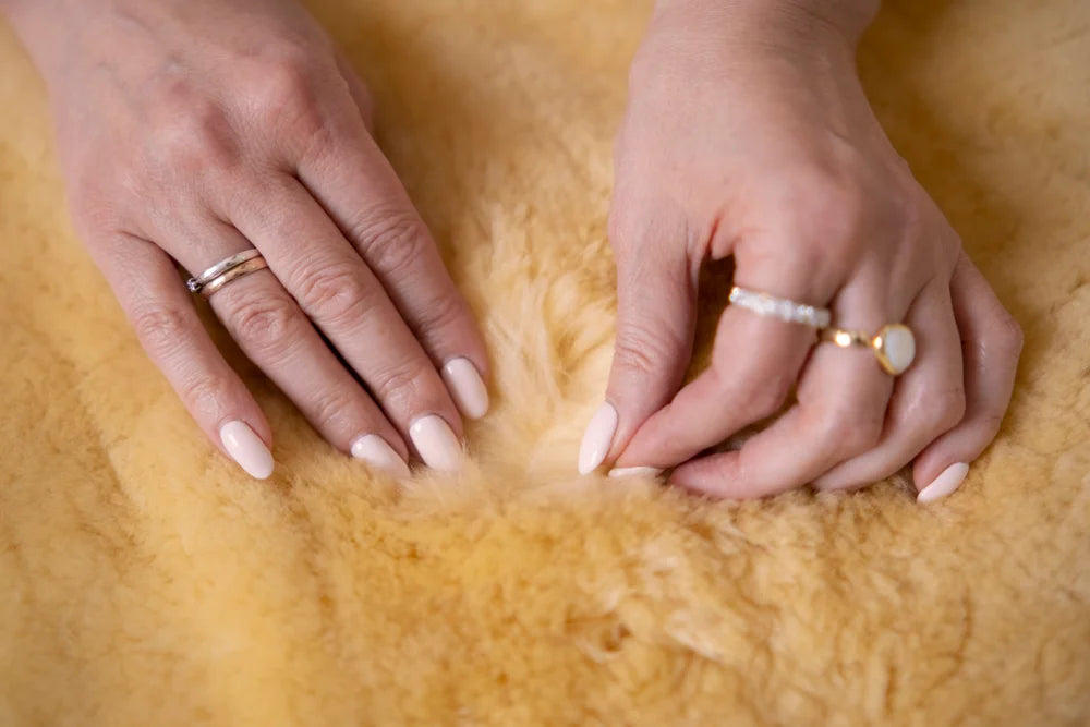 Double mattress made of warming sheepskin wool
