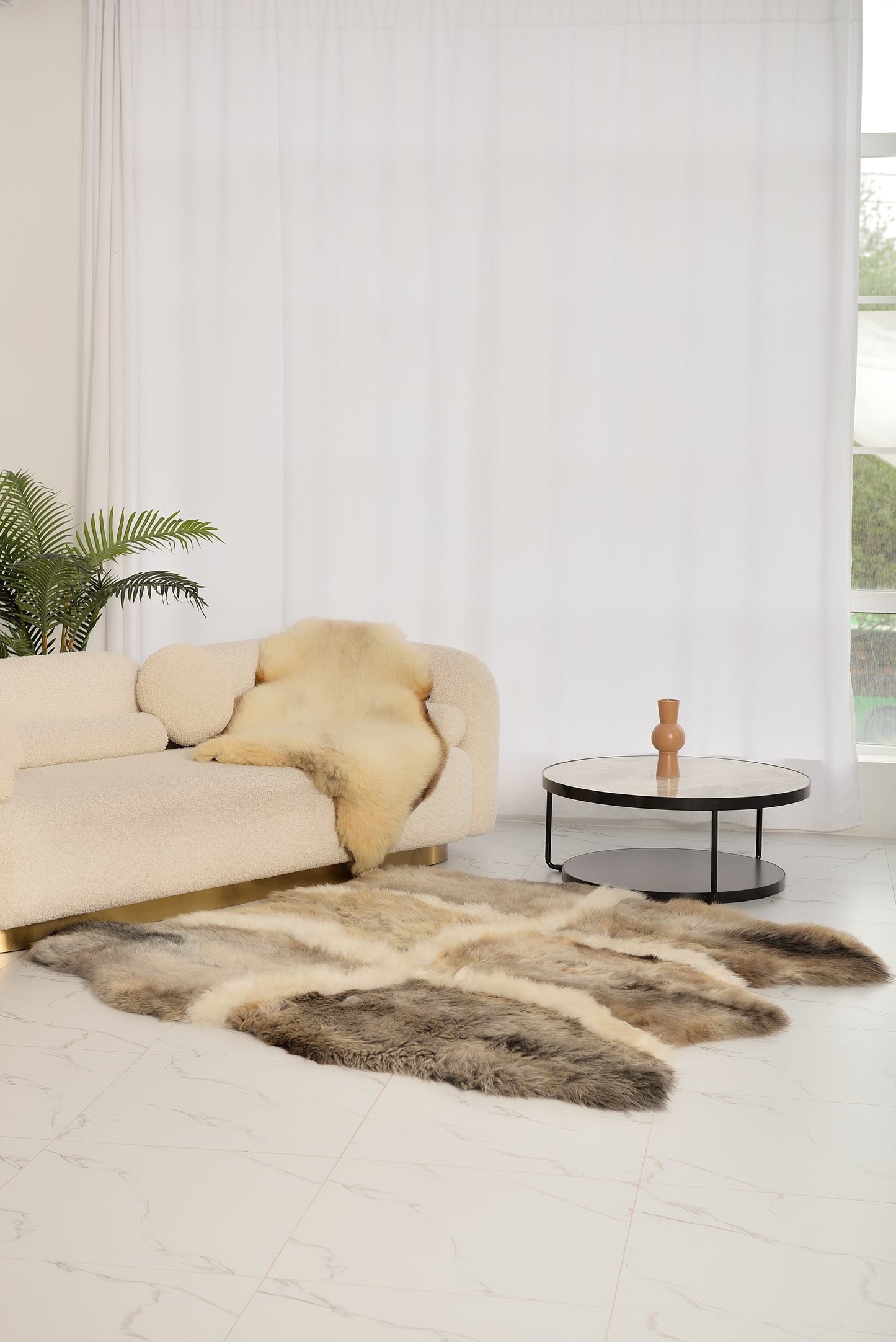 The "Sacred" Rug from eight carefully selected light gray sheepskins