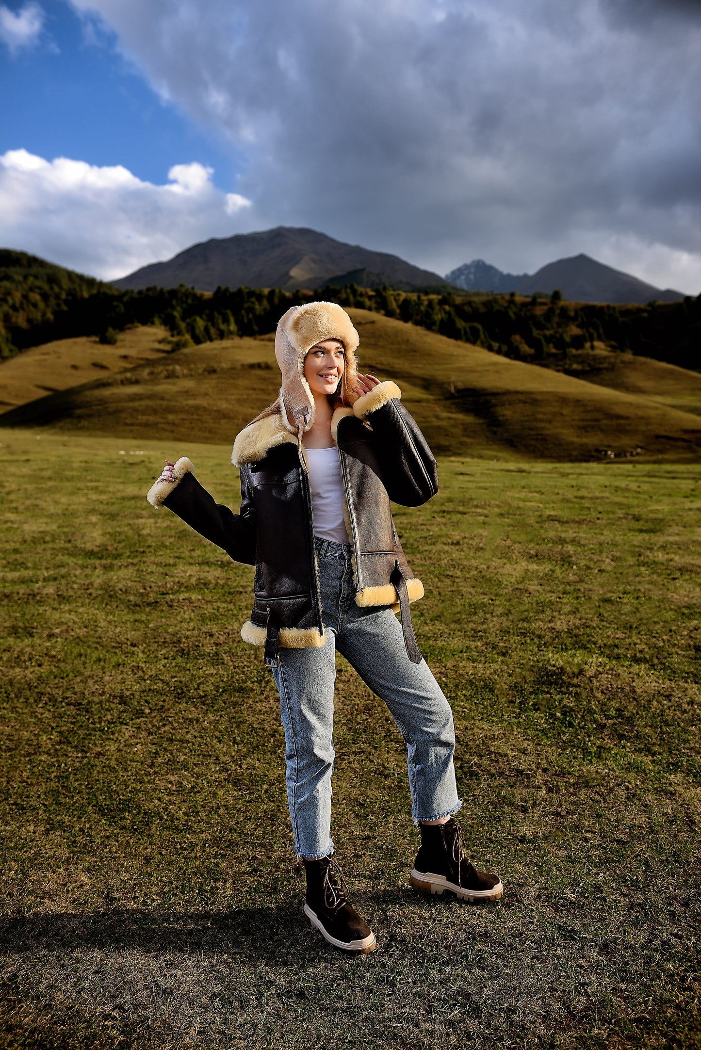 Brown Shearling Jacket Women