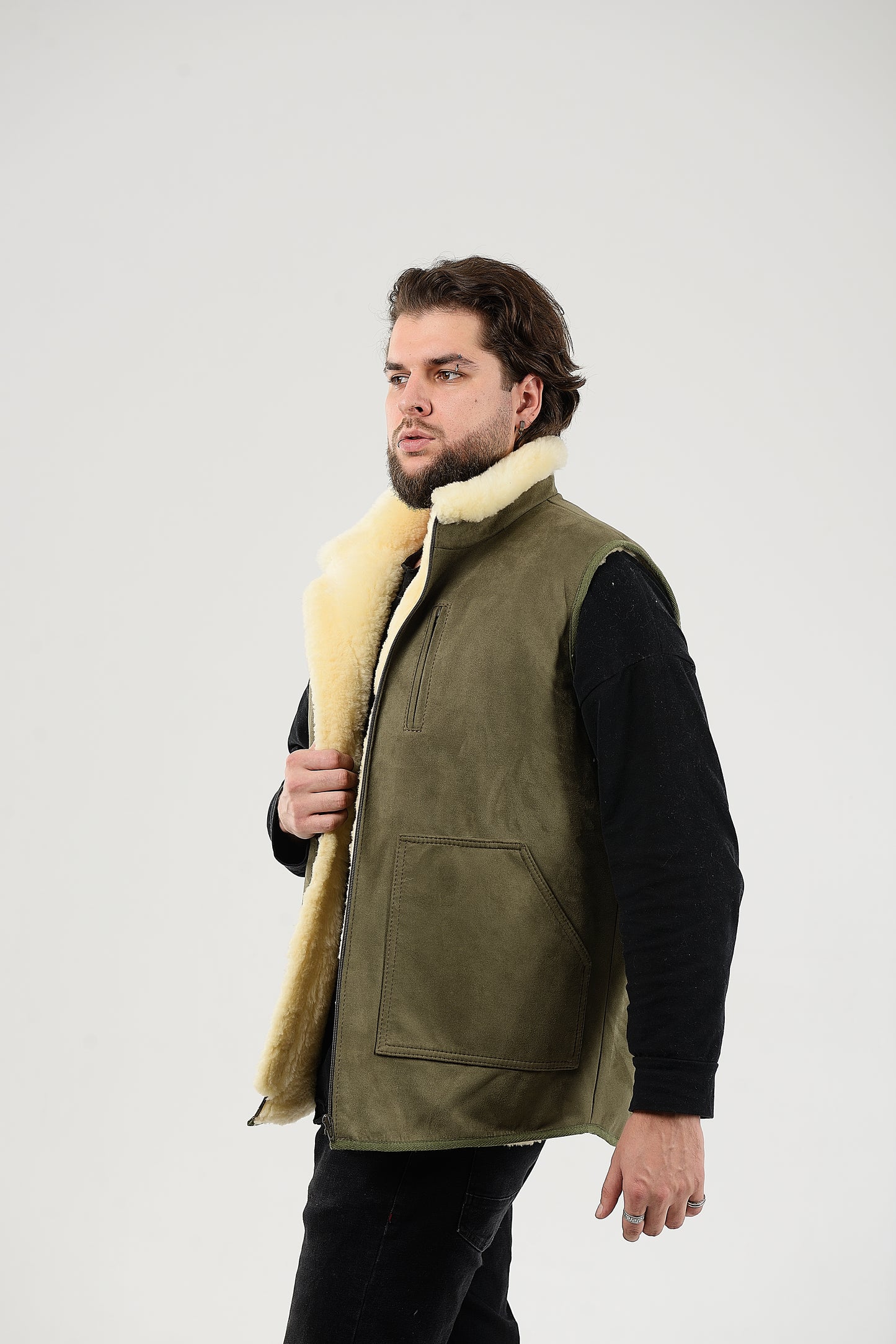 Sheepskin Vest for Men, Handmade Sleeveless Jacket, Gift, 100 Percent Natural, Made for You