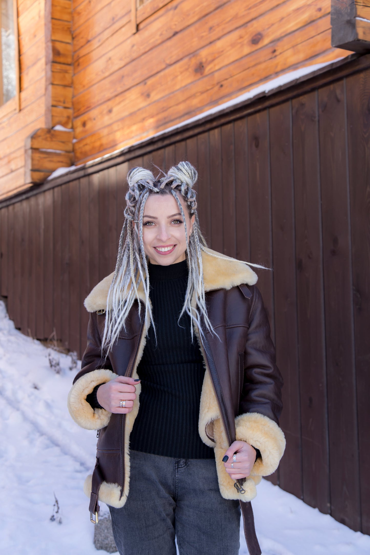 Brown Shearling Jacket Women