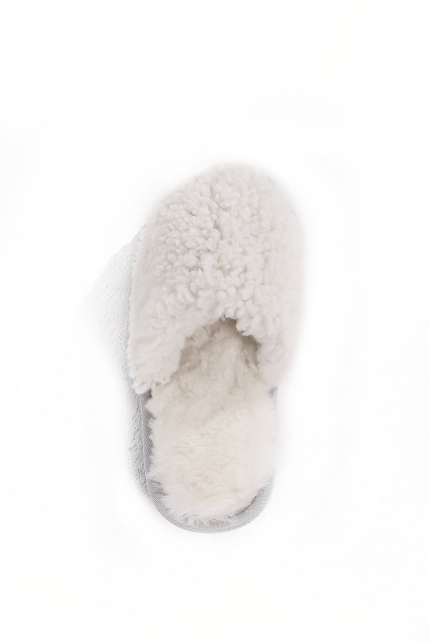 Unisex Women's Real Sheepskin Slippers in White Color with Fur Lining