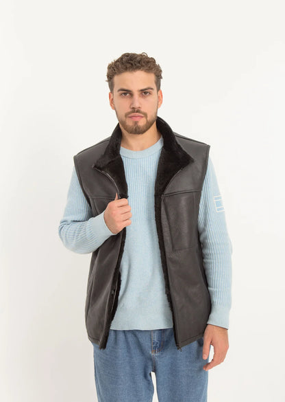 Black Sheepskin Vest