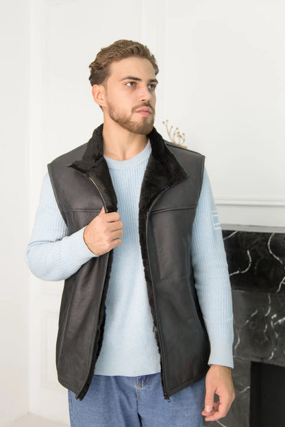 Black Sheepskin Vest