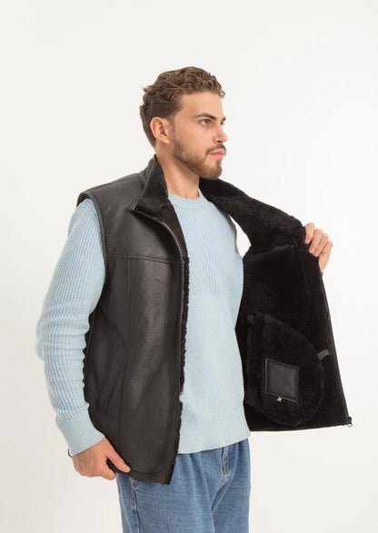 Black Sheepskin Vest