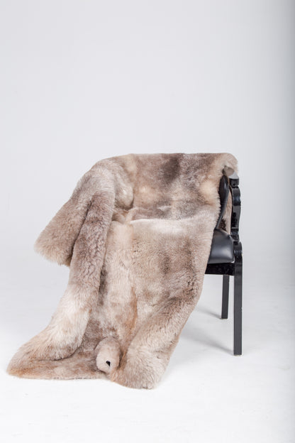 Beige short-pile sheepskin hide for interior use