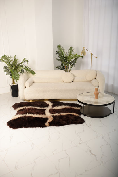 Sacred Sheepskin Rug – Crafted from Eight Dark Hides