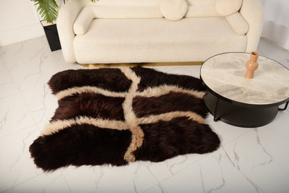 Sacred Sheepskin Rug – Crafted from Eight Dark Hides