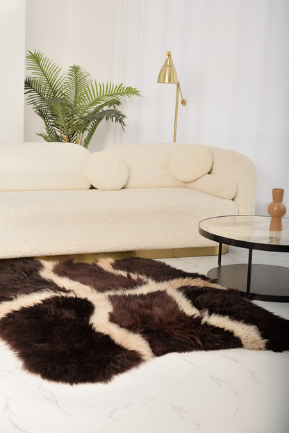 Sacred Sheepskin Rug – Crafted from Eight Dark Hides