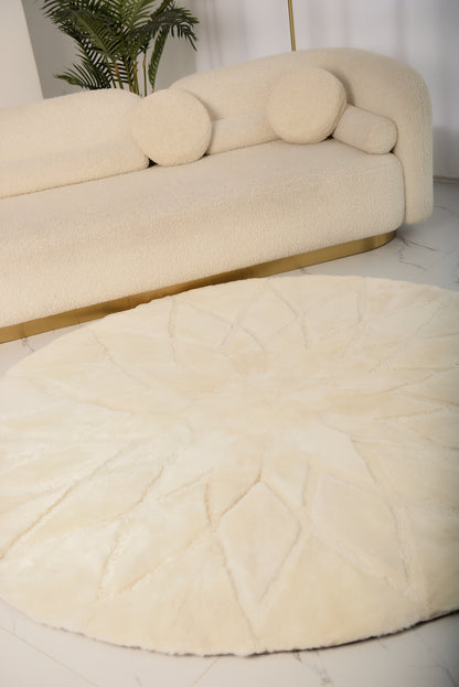 Round Sheepskin Rug "Astra" with Lining