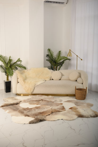 "Mossy" Sheepskin Rug – Made from Natural Light Hides