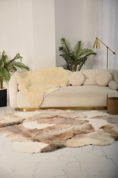 "Mossy" Sheepskin Rug – Made from Natural Light Hides