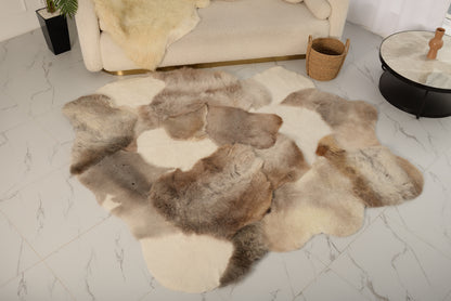 "Mossy" Sheepskin Rug – Made from Natural Light Hides