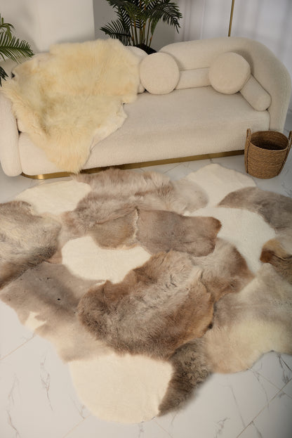 "Mossy" Sheepskin Rug – Made from Natural Light Hides