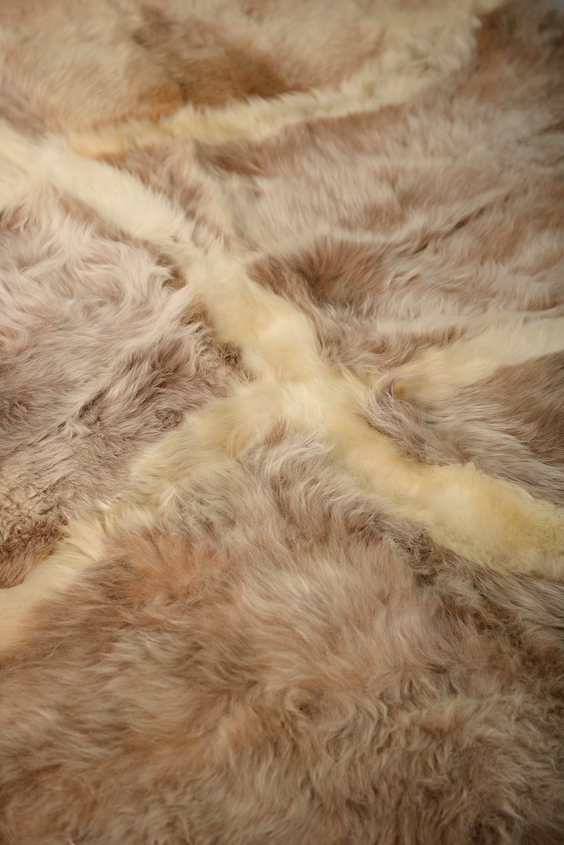Sacred Rug Made from Natural Light Brown Sheepskins