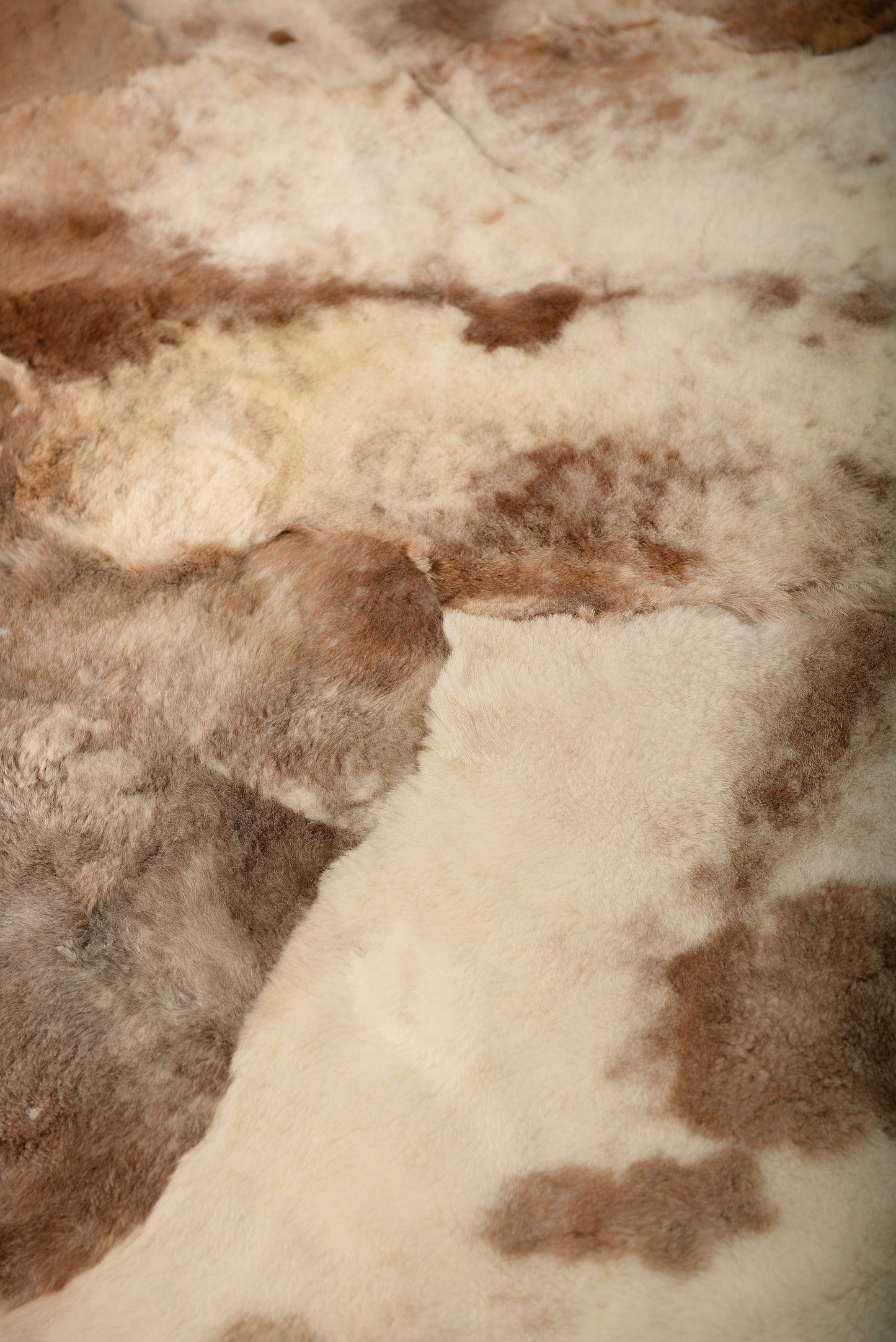 Mossy Rug Made from Light Brown Sheepskins