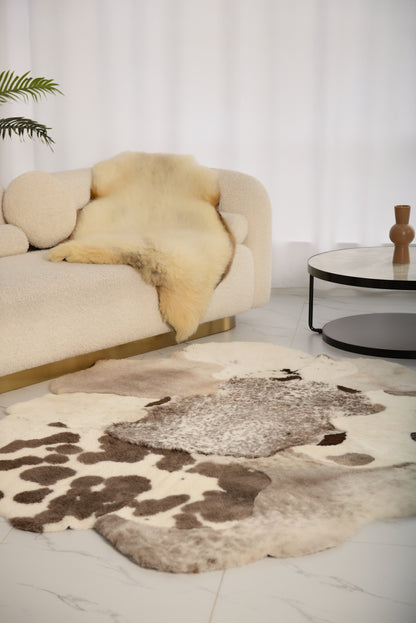 Mossy Rug Made from Natural Un-Dyed Spotted Hides