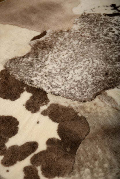 Mossy Rug Made from Natural Un-Dyed Spotted Hides