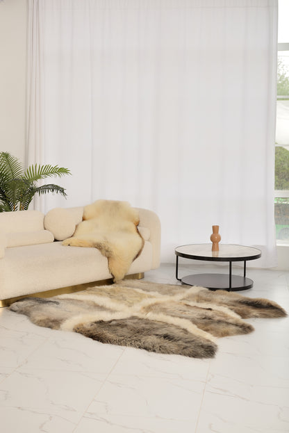 The "Sacred" Rug from eight carefully selected light gray sheepskins