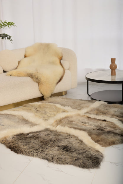 The "Sacred" Rug from eight carefully selected light gray sheepskins