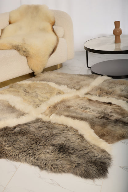 The "Sacred" Rug from eight carefully selected light gray sheepskins