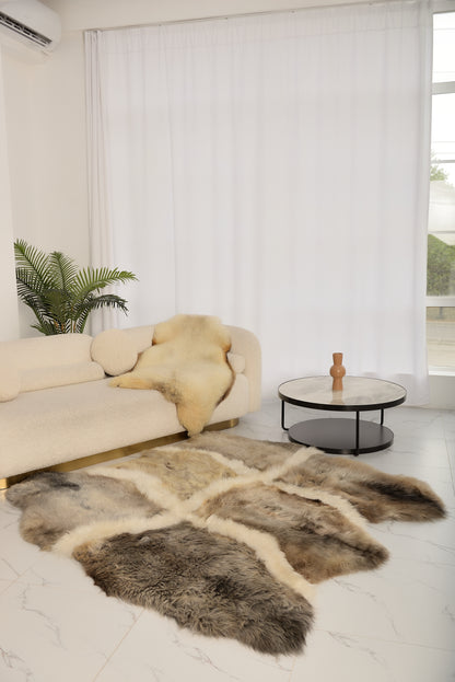 The "Sacred" Rug from eight carefully selected light gray sheepskins