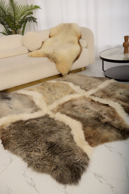 The "Sacred" Rug from eight carefully selected light gray sheepskins