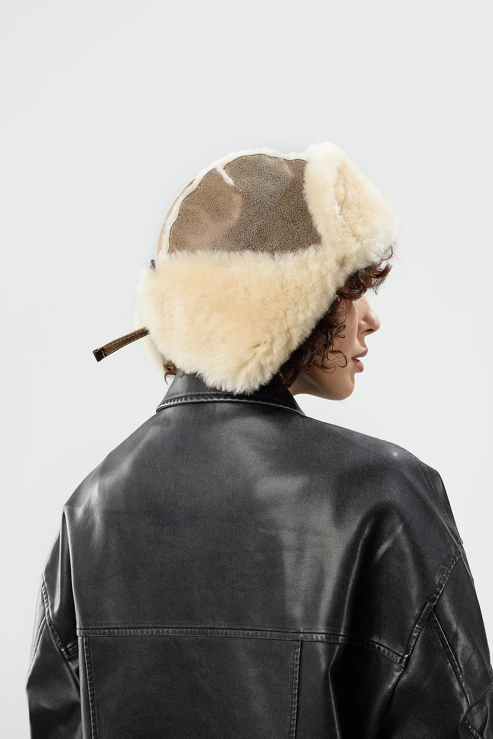 Real Sheepskin Shearling Winter Aviator Hat