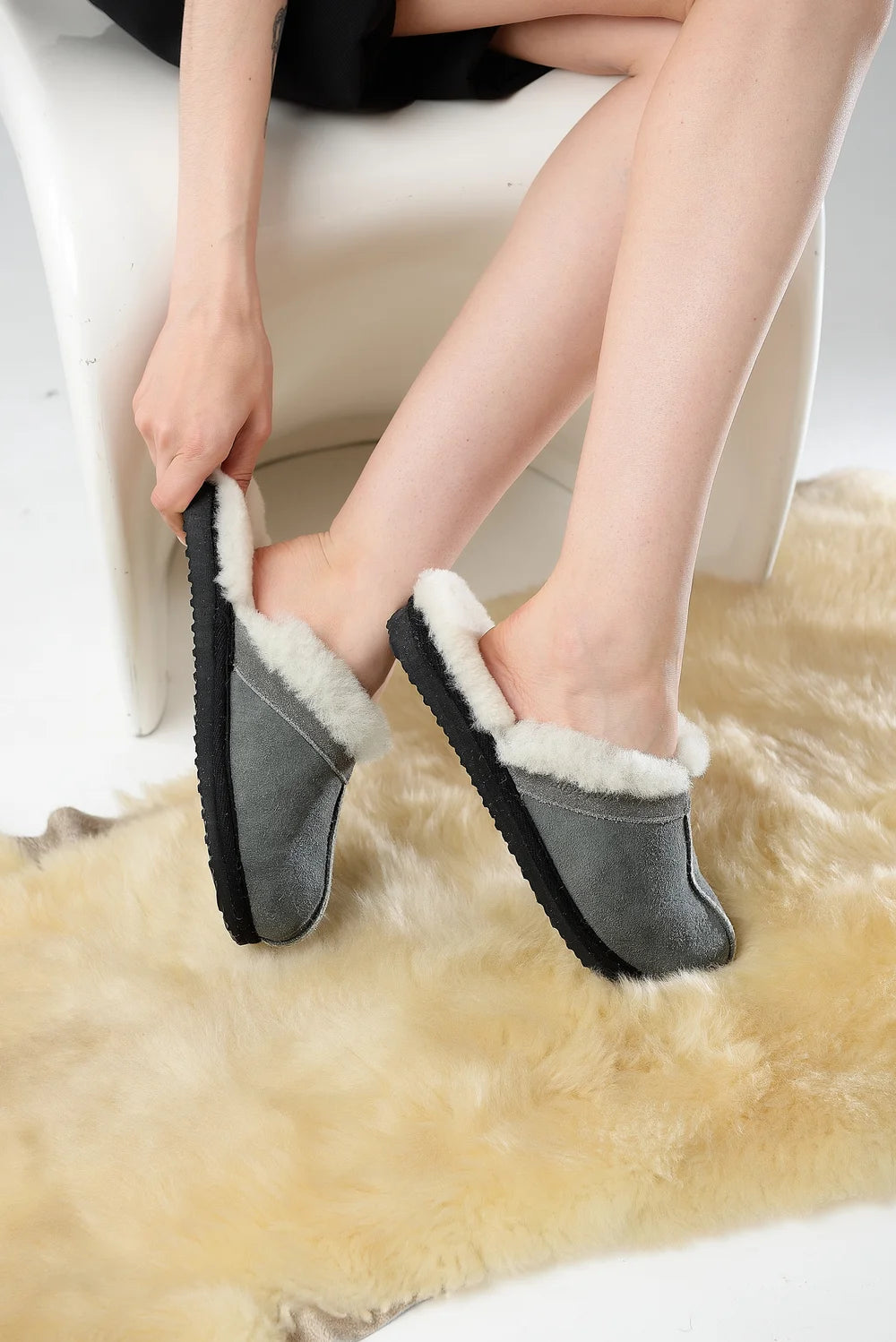 Home Slippers in Grey color