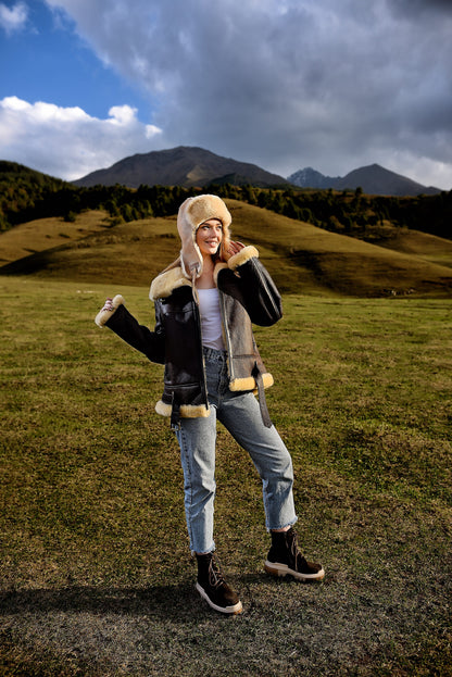 Brown Shearling Jacket Women