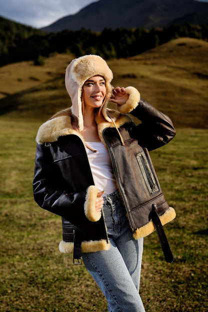 Brown Shearling Jacket Women