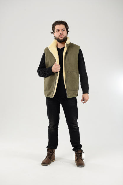 Sheepskin Vest for Men, Handmade Sleeveless Jacket, Gift, 100 Percent Natural, Made for You
