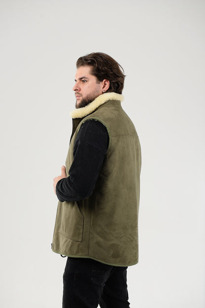 Sheepskin Vest for Men, Handmade Sleeveless Jacket, Gift, 100 Percent Natural, Made for You