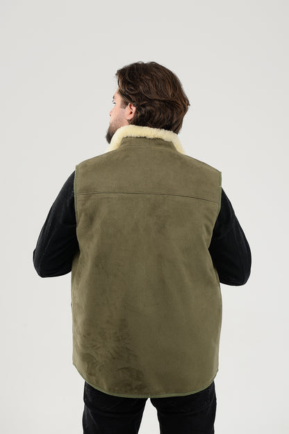 Sheepskin Vest for Men, Handmade Sleeveless Jacket, Gift, 100 Percent Natural, Made for You