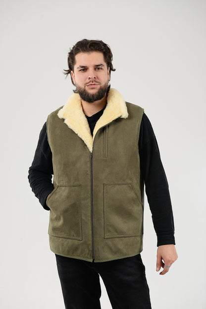 Sheepskin Vest for Men, Handmade Sleeveless Jacket, Gift, 100 Percent Natural, Made for You