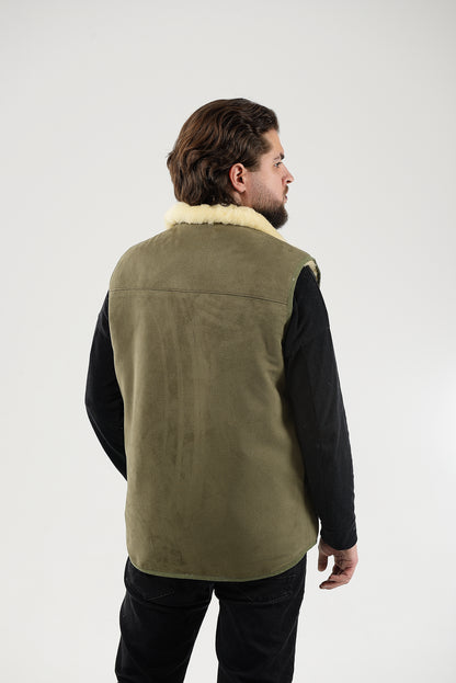 Sheepskin Vest for Men, Handmade Sleeveless Jacket, Gift, 100 Percent Natural, Made for You