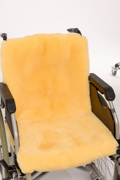 Wheelchair cover made of natural sheepskin