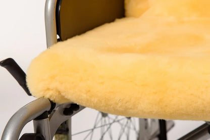 Wheelchair cover made of natural sheepskin