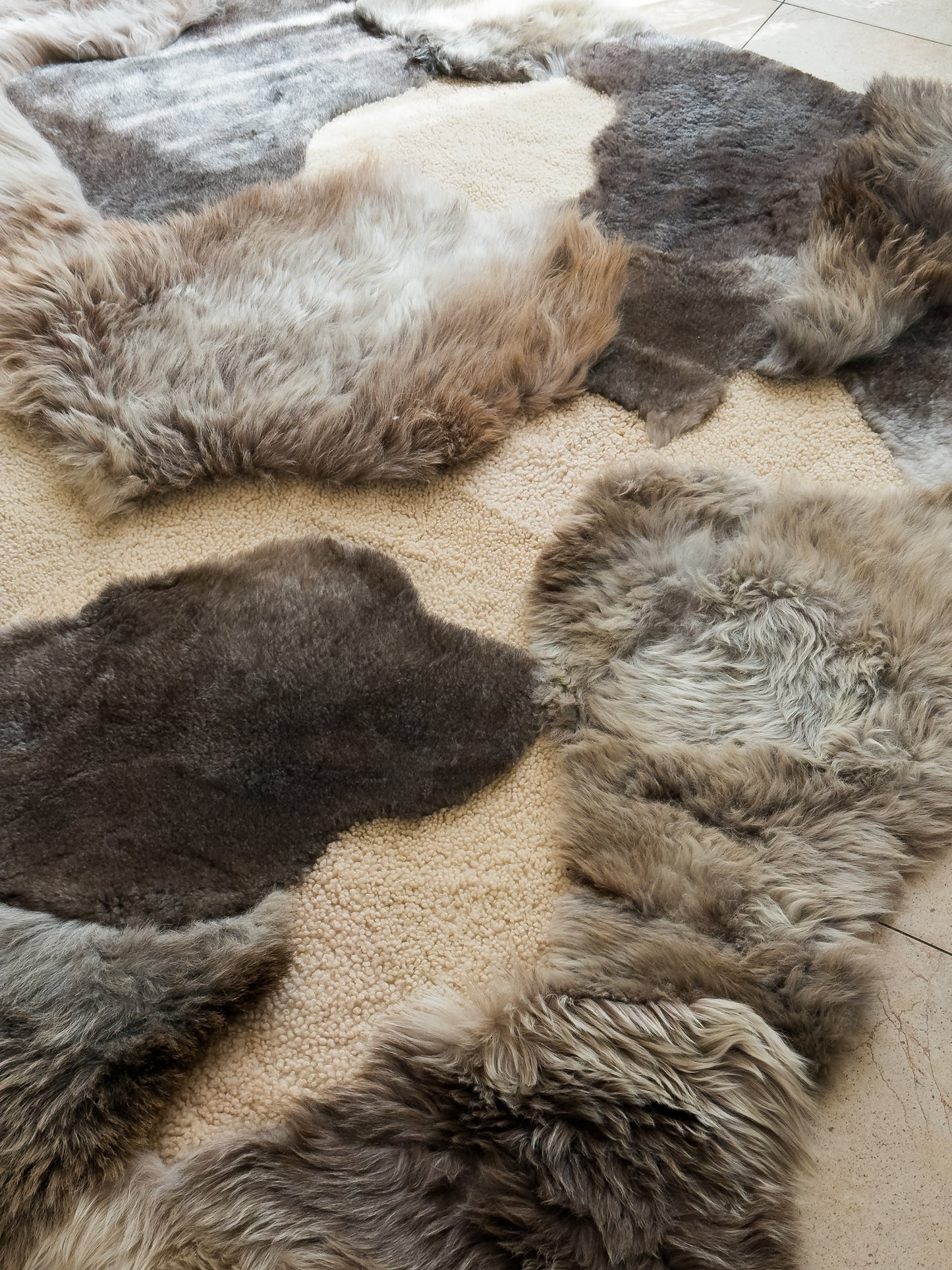 Mossy Sheepskin Rug in Mokko — Natural Elegance with Character