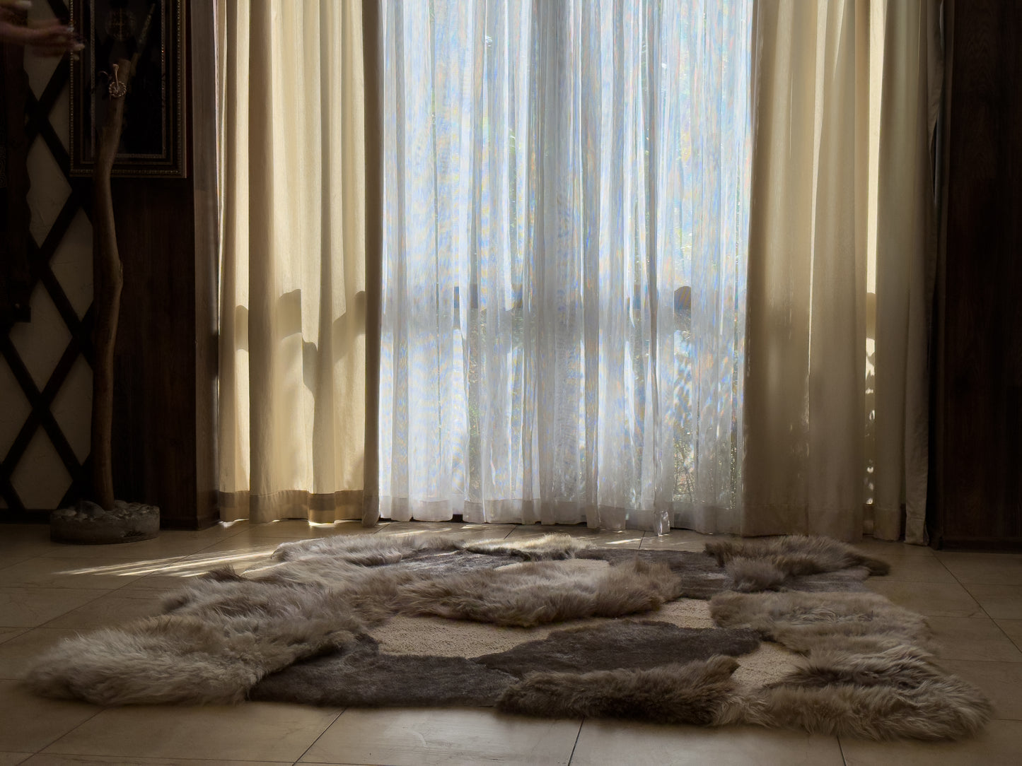 Mossy Sheepskin Rug in Mokko — Natural Elegance with Character