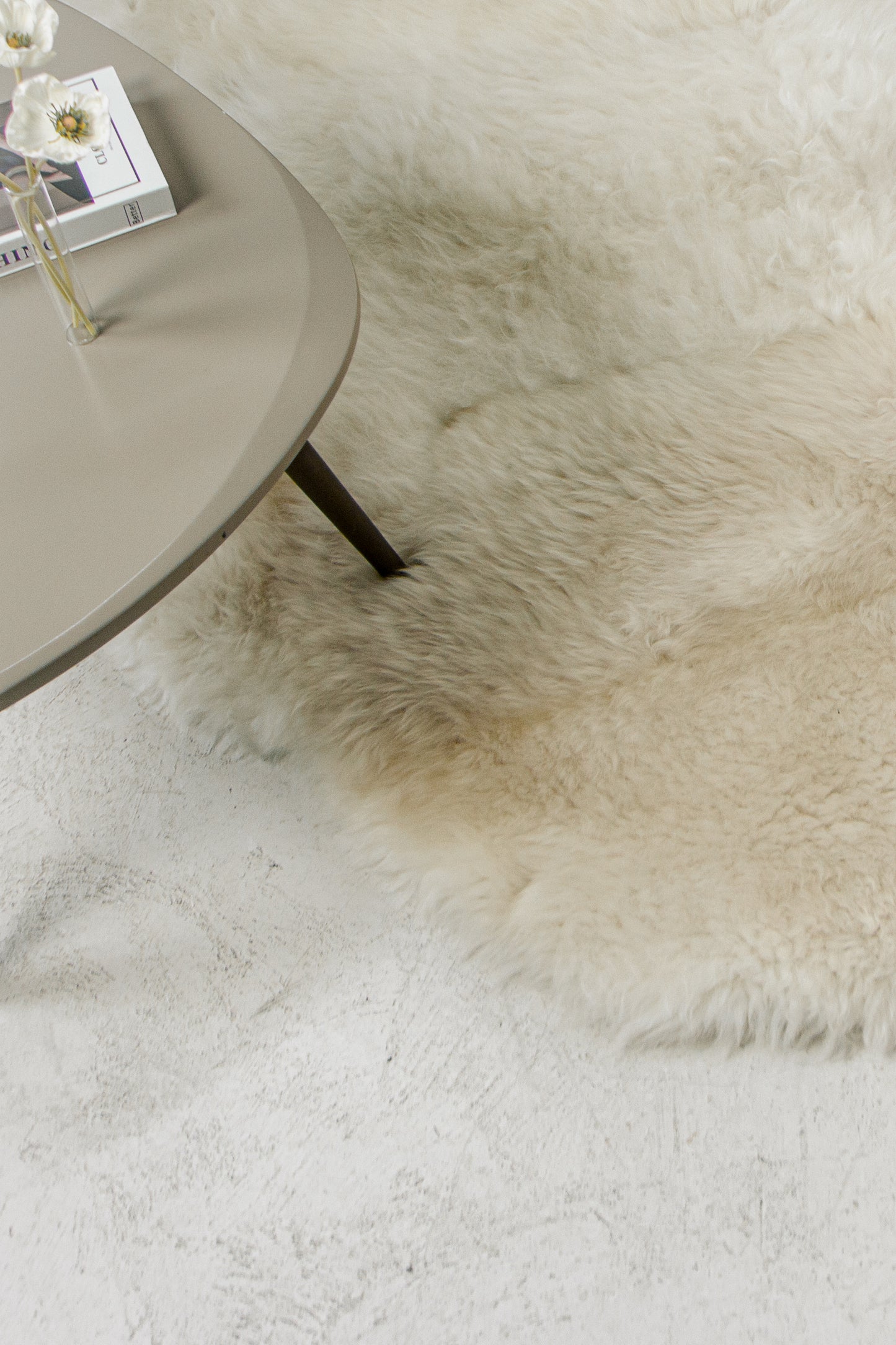 White Sheepskin Rug – Six Hides, Long Fur | Handcrafted Natural Luxury