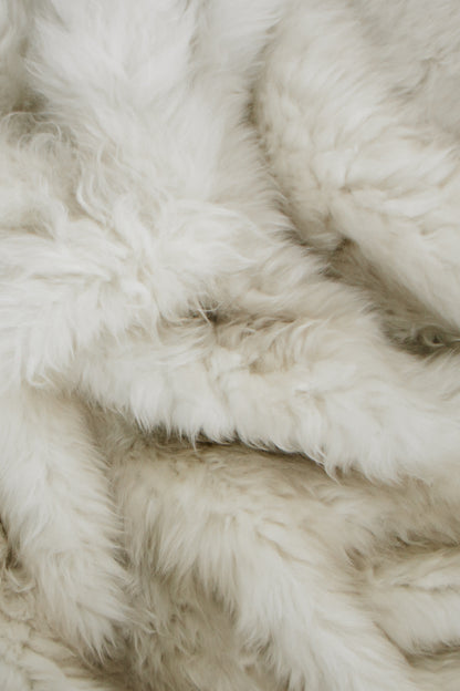 White Sheepskin Rug – Six Hides, Long Fur | Handcrafted Natural Luxury