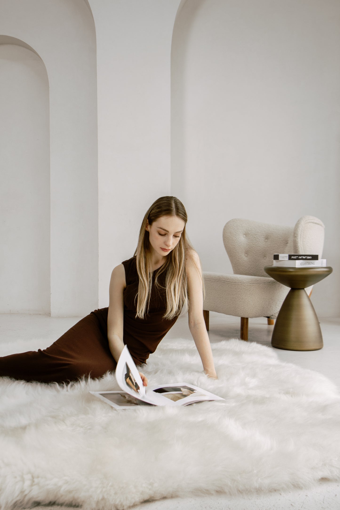 White Sheepskin Rug – Six Hides, Long Fur | Handcrafted Natural Luxury