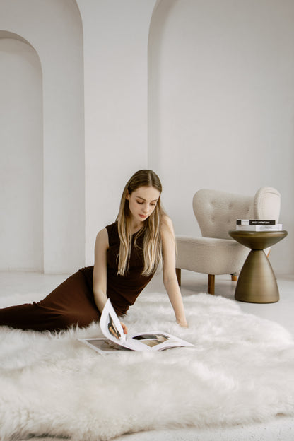 White Sheepskin Rug – Six Hides, Long Fur | Handcrafted Natural Luxury