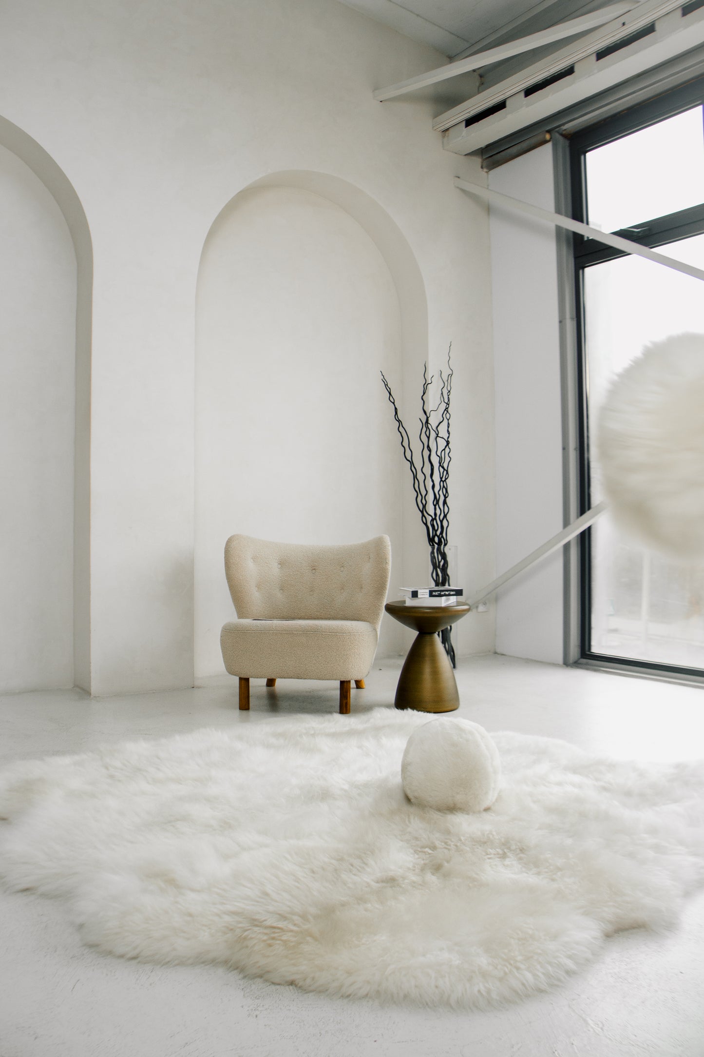 White Sheepskin Rug – Six Hides, Long Fur | Handcrafted Natural Luxury