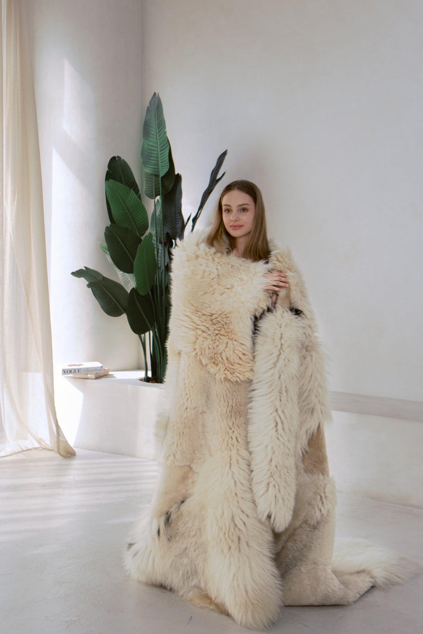 Mossy Sheepskin Rug in White — Handcrafted Natural Luxury