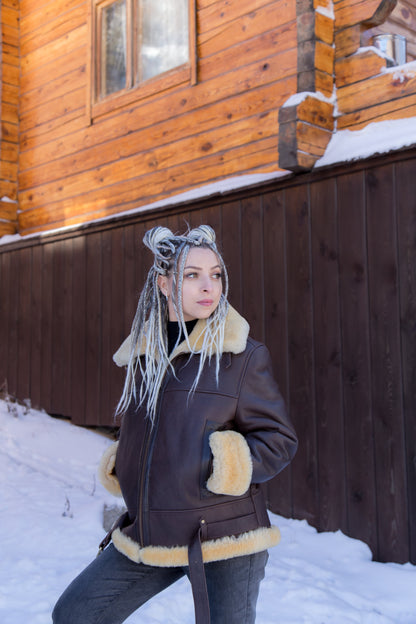 Brown Shearling Jacket Women