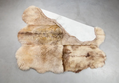 Rug made of six natural sheepskin hides, Shaggy Chair Throw, Home Area Rug , Natural Soft Sheepskin Floor Covering , Cozy and Soft