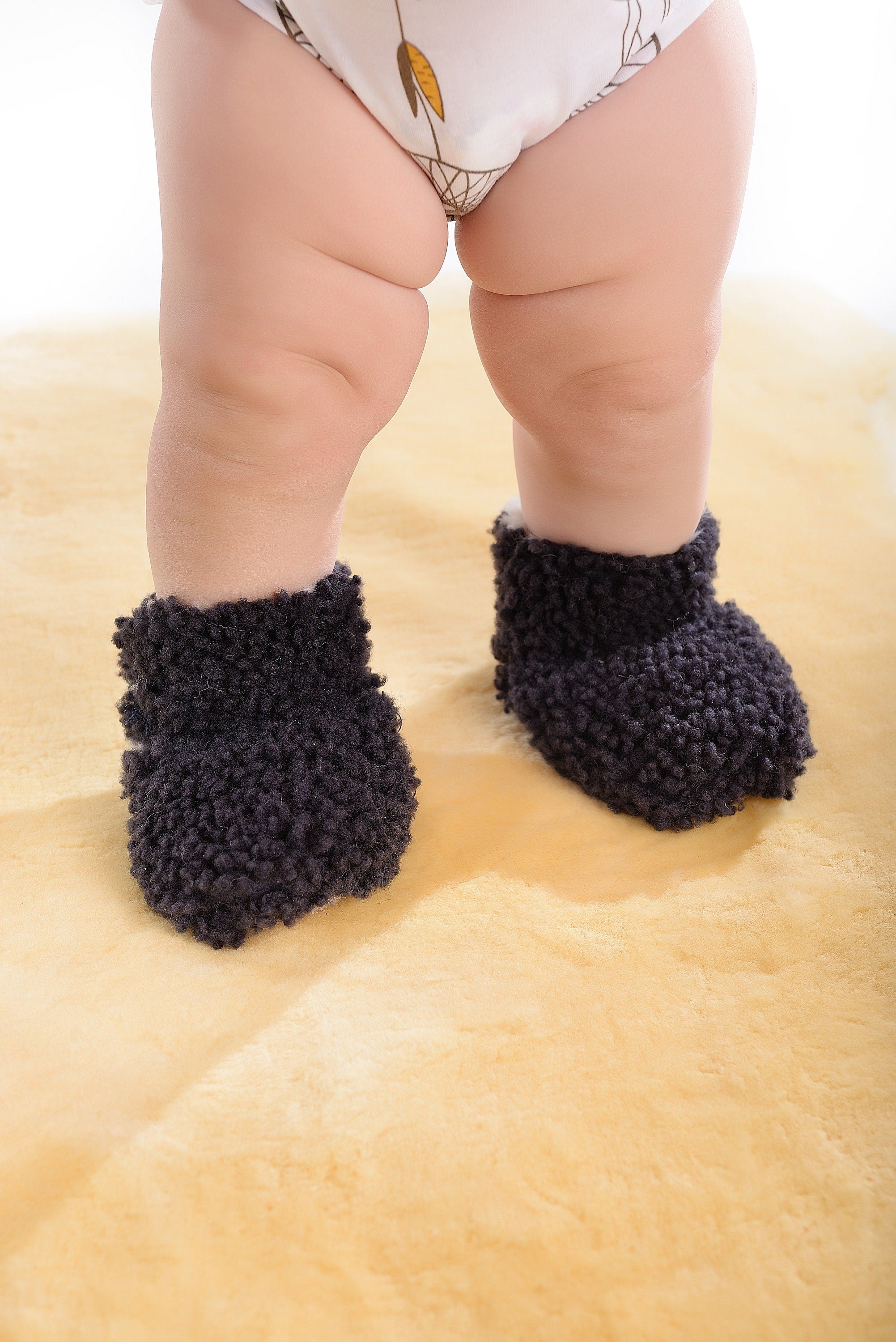 Baby sheepskin slippers hot sale