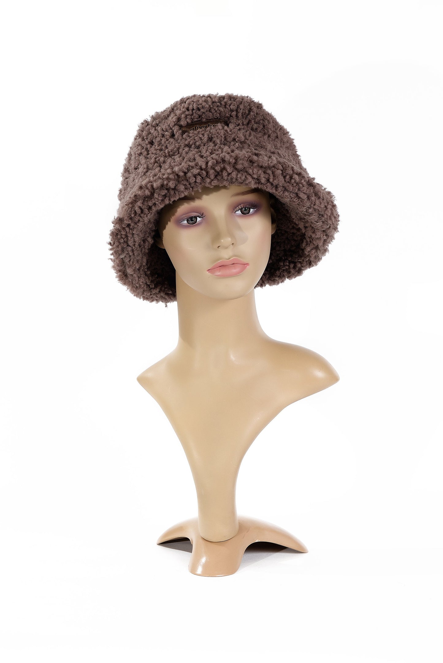 Real Sheepskin Shearling Winter Fur Bucket Hat for Women